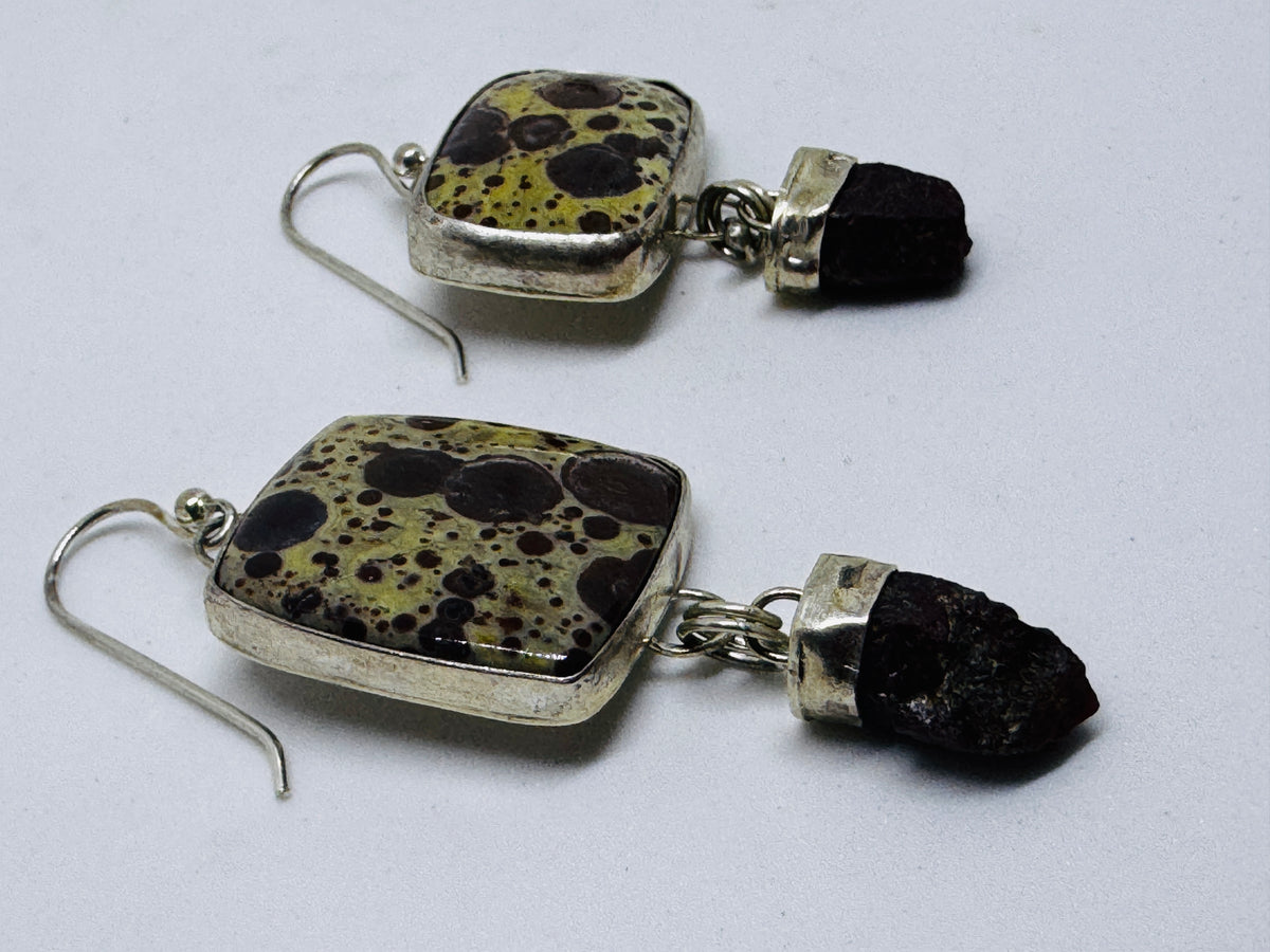 Android Jasper with Raw Ruby Earrings