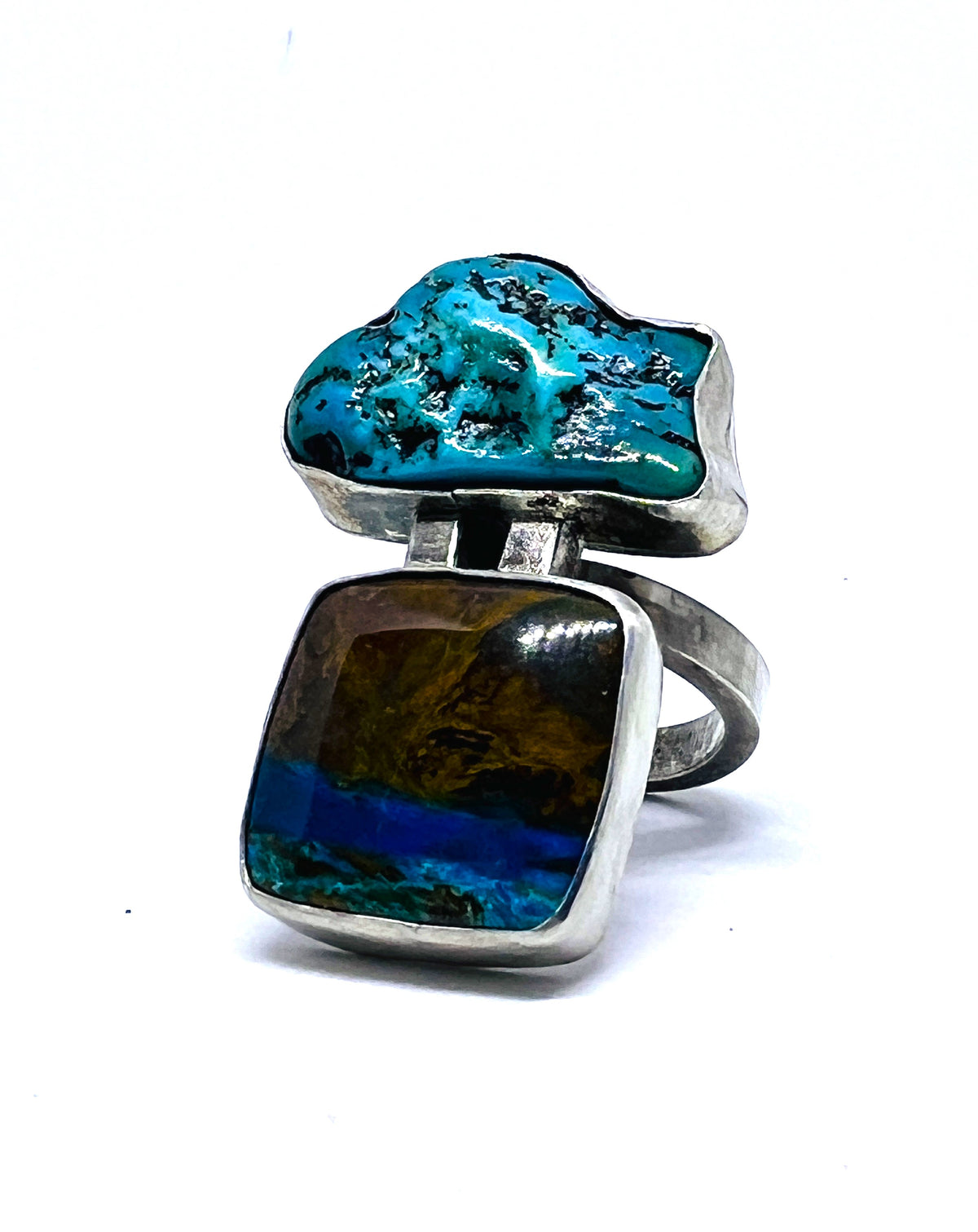 Natural Turquoise and Peruvian Opal Ring