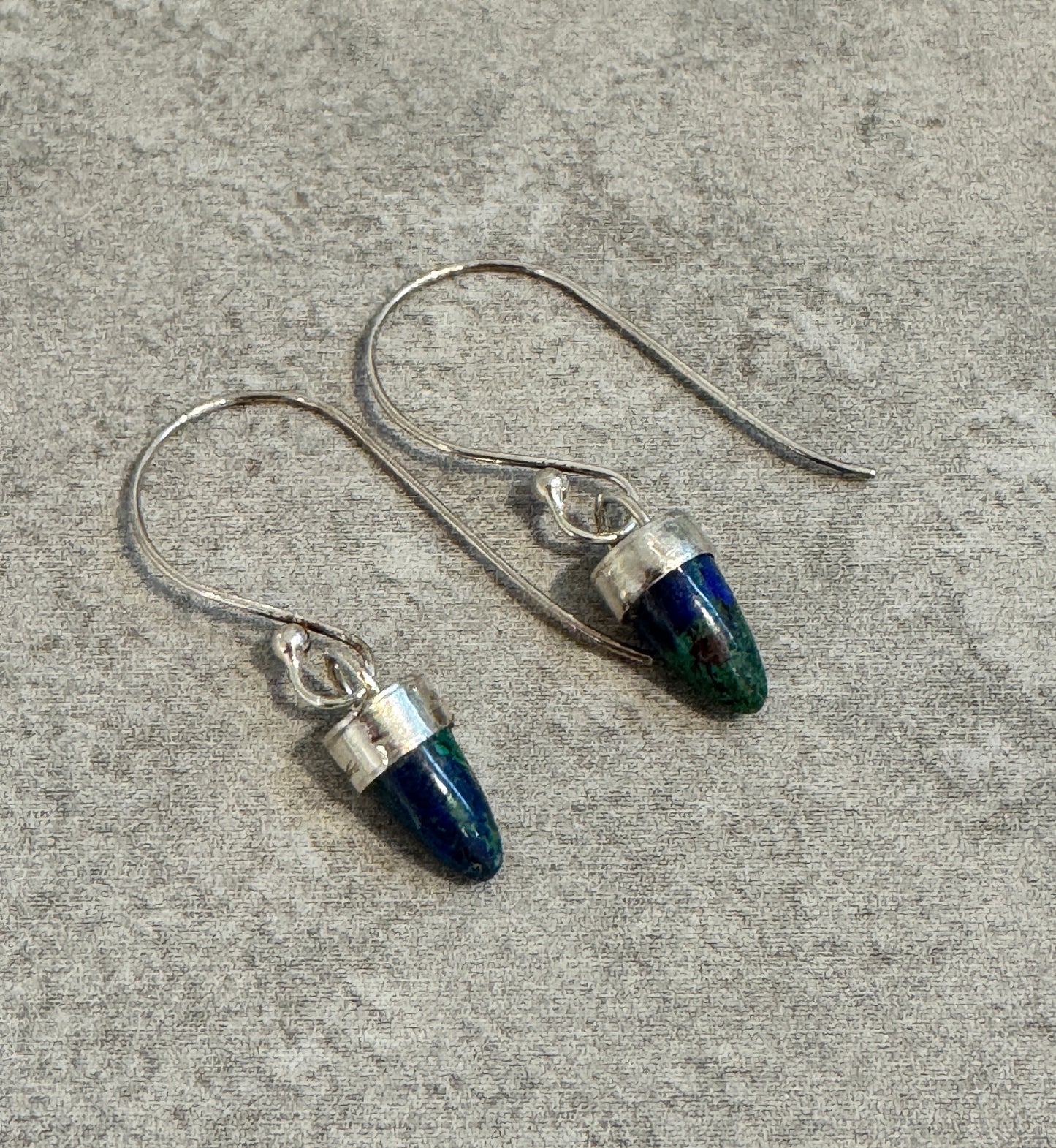 Malachite and Azurite Cone Earrings