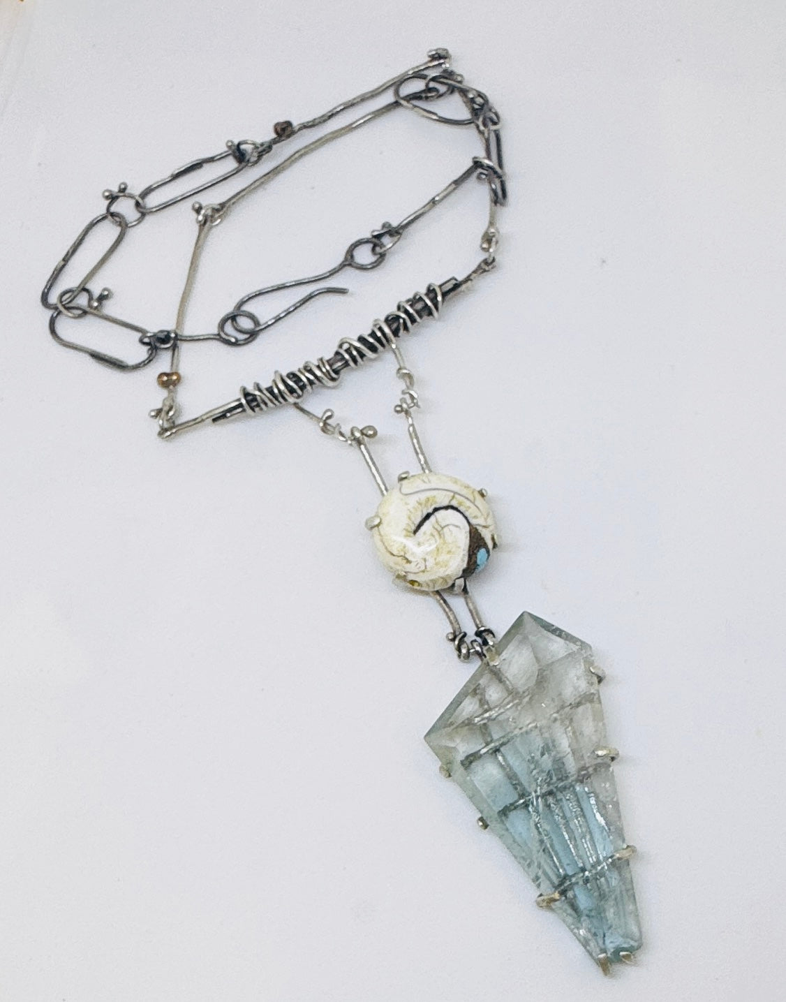 Aquamarine and Shell necklace