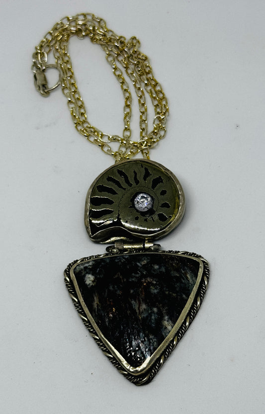 Ammonite and Astrophylite Necklace