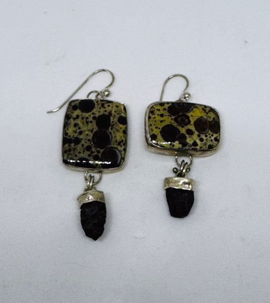 Android Jasper with Raw Ruby Earrings