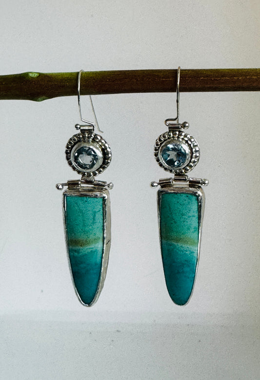 Aquamarine and Opailized Wood