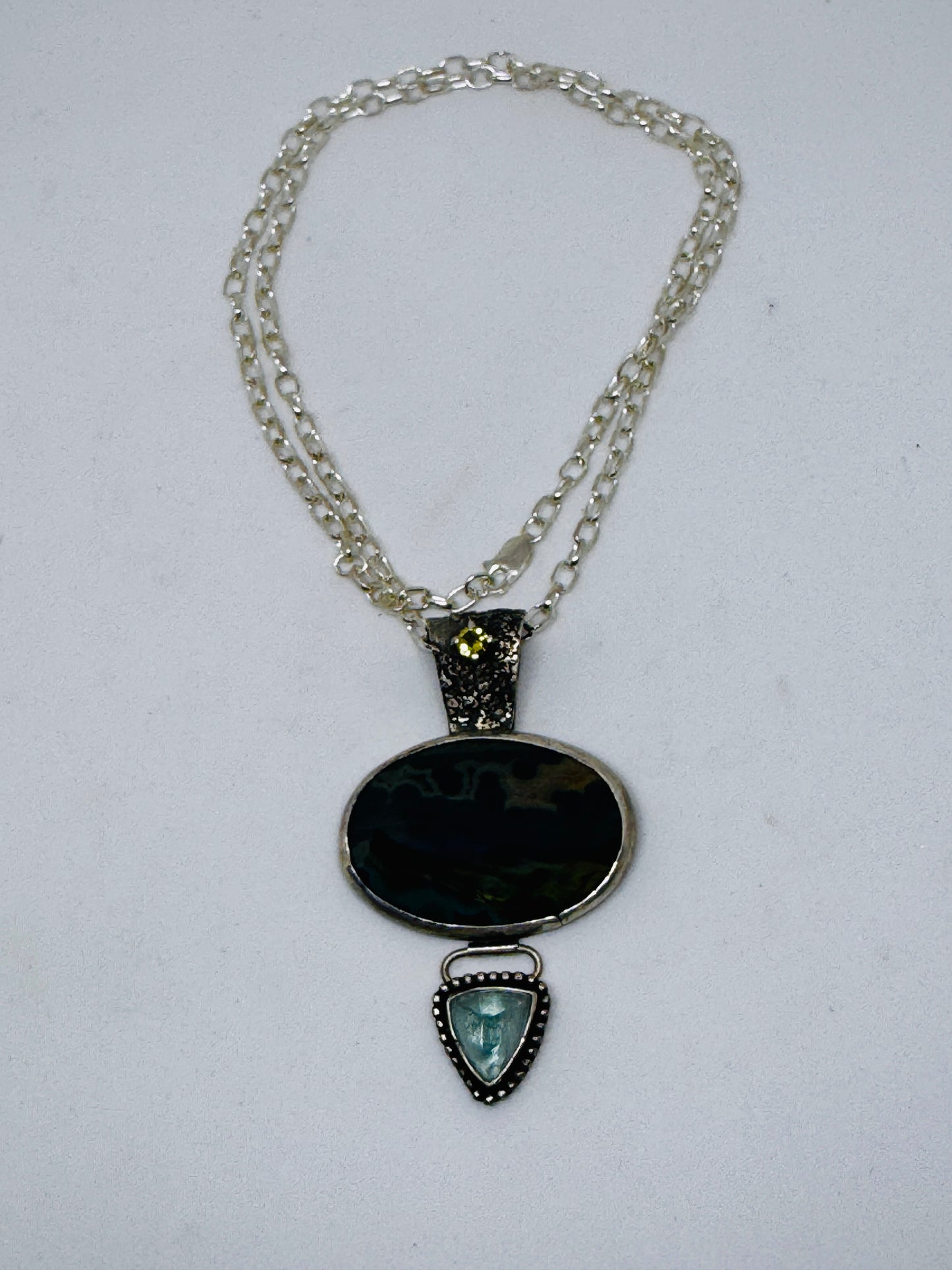 Ocean Jasper with Citrine and Aquamarine Necklace.