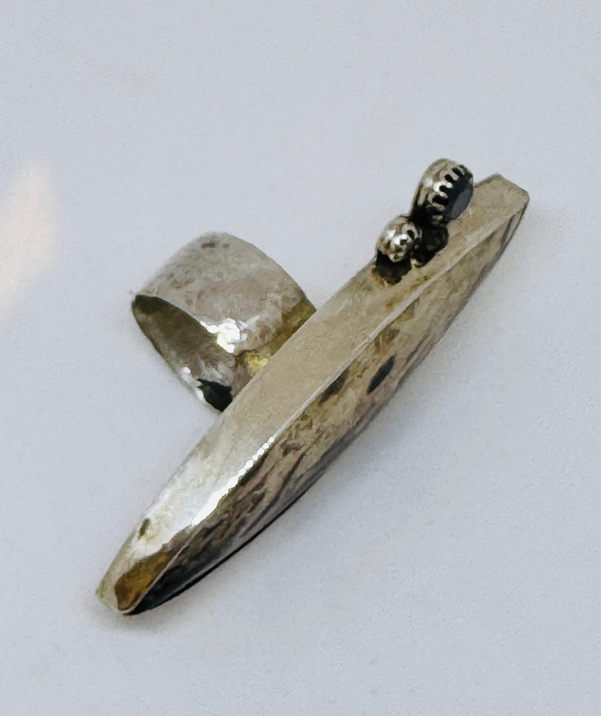 Petrified Palmroot, Black Diamond Ring