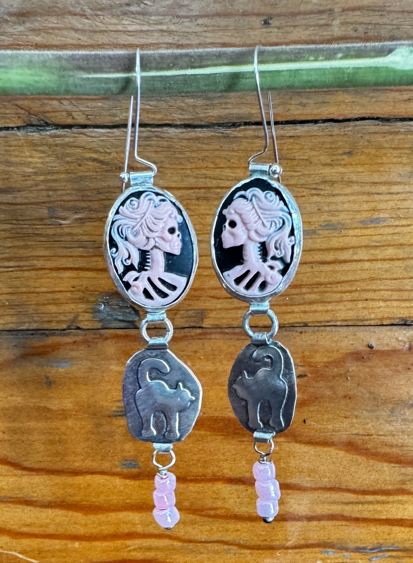 Skeleton Cameo Earrings